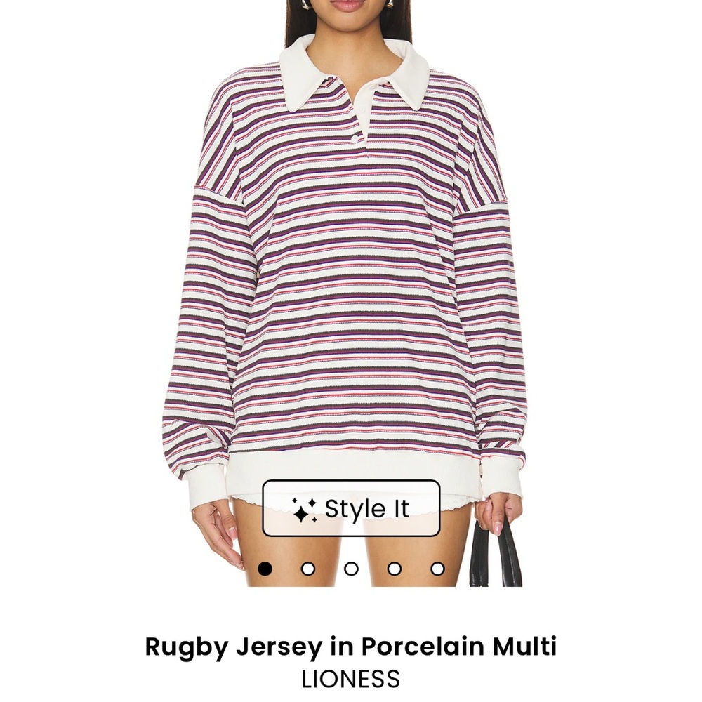 Lioness Women's Striped Rugby Jersey - Purple and White